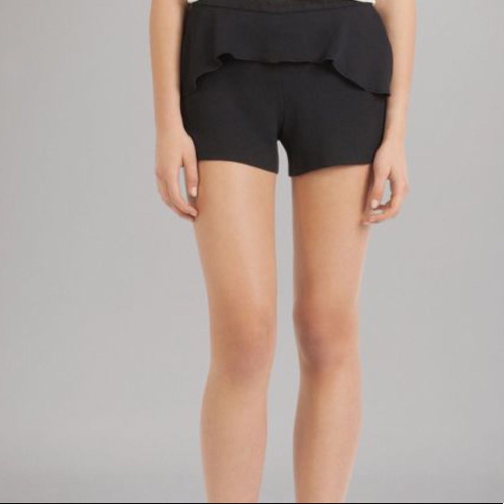 Maje Black ruffle shorts